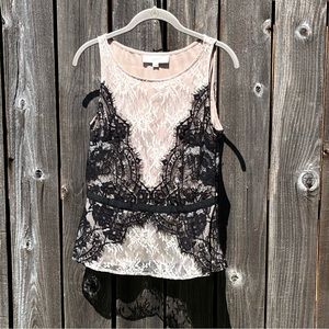 Loft sleeveless lace top size 4